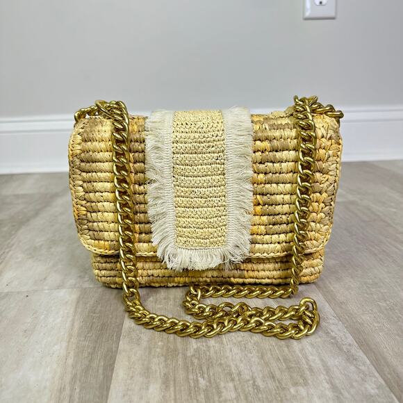 Maria Amazonas Victoria Woven Chain Straw Bag - Picture 1 of 14